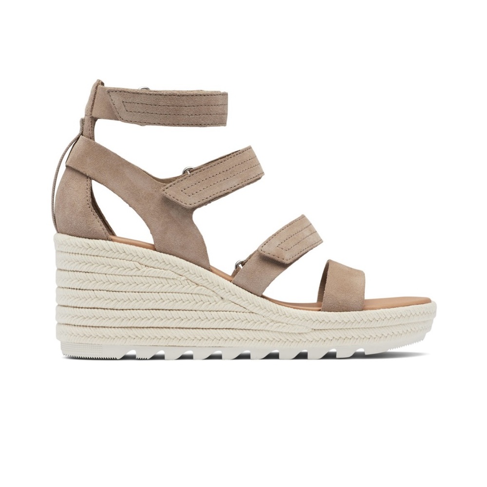 Sorel | Cameron Multi Strap Wedge Sandal | Omega Taupe/Sea Salt | 8